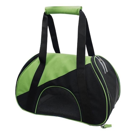 Pet Life B56GNMD Airline Approved Zip-N-Go Contoured Pet Carrier; Green - Medium